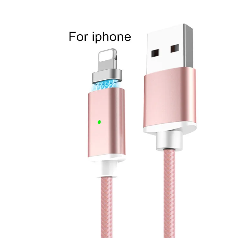 Rosegold for iphone Магнитный кабель Vanniso Micro USB 2A, кабель для быстрой зарядки для iPhone XS X XR 8 7 samsung S8 type C, магнитный кабель для мобильных телефонов - Цвет: Rosegold for iphone