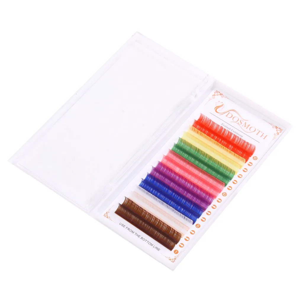 Накладные ресницы 10traysColor натуральные Индивидуальные мягкие норковые красные