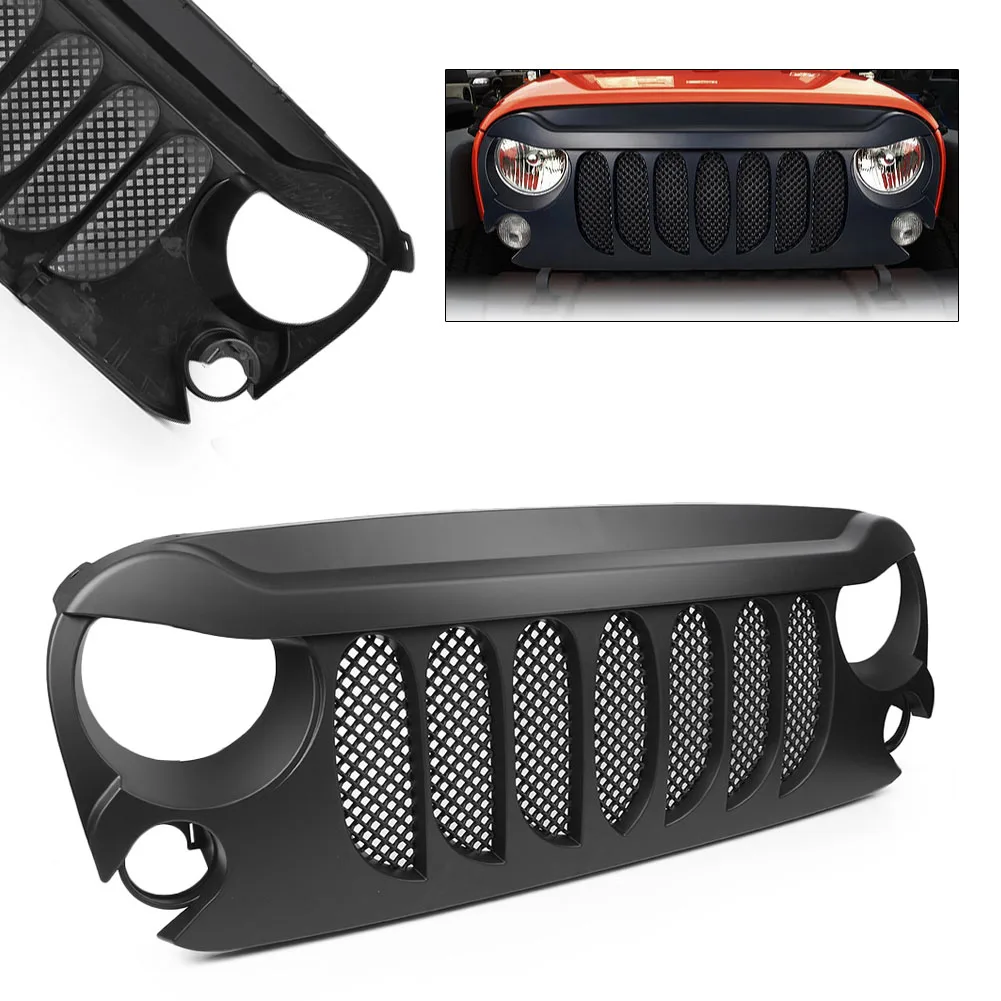 Передняя верхняя с капюшоном, сетка решетка гриль для Jeep Wrangler JK 2007 2008 2009 2010 2011 2012 2013 W/сетчатыми вставками