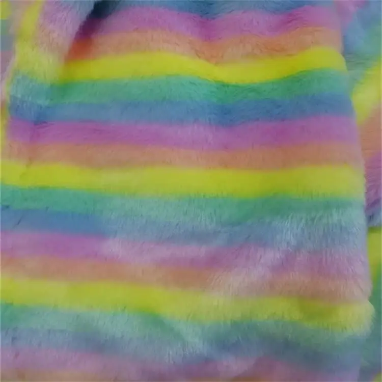 Радуга плюшевая ткань имитация кроличьего меха жаккардовая Сделай Сам