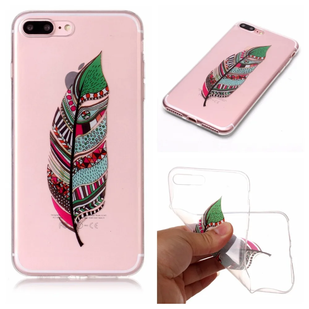 Для iphone 8 plus + Мягкий силиконовый чехол из ТПУ для 7 прозрачный окрашенный Giphone 6 6s 5c
