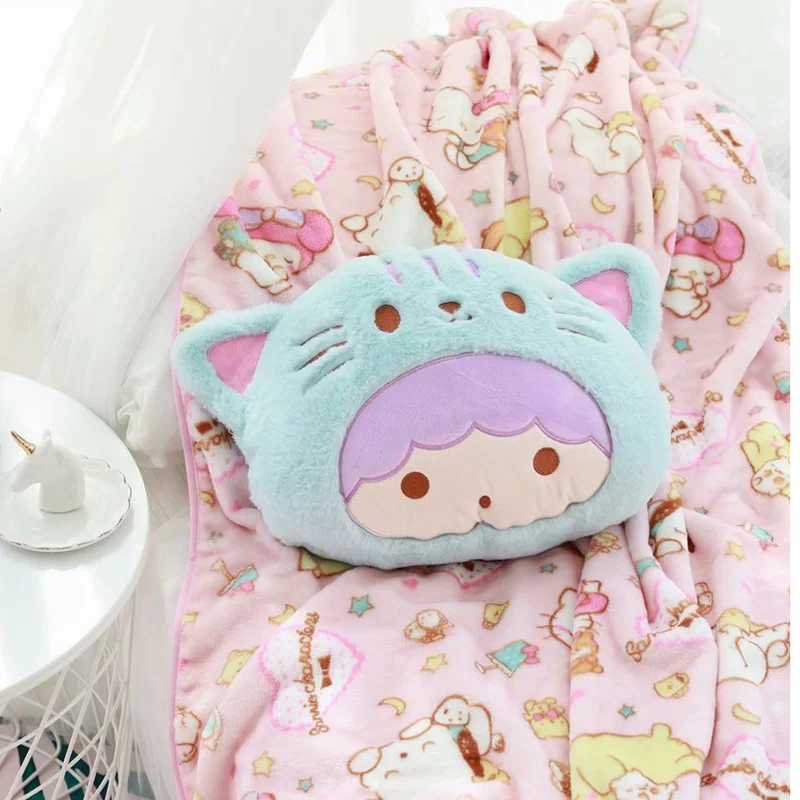 1 шт. 40 см Cinnamoroll пудинг собака Мелодия Близнецы Звезда Мягкая плюшевая подушка+ Коралловое бархатное одеяло мягкая игрушка романтический подарок