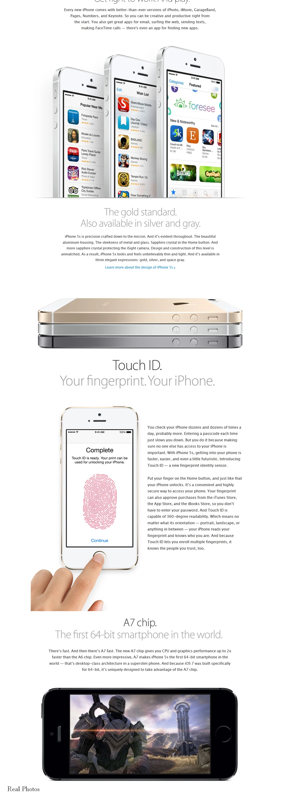 Разблокированный Apple iPhone 5S, 16 ГБ/32 ГБ/64 Гб ПЗУ, IOS Телефон, белый, черный, золотой, gps, GPRS, A7, ips, LTE, сотовый телефон, Iphone5s