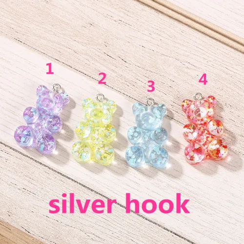 with hooks 20*30 мм 10 шт. gummy bear flatback смолы альбом для вырезок из кабошона ремесло украшения Головные уборы Аксессуары - Цвет: with hooks