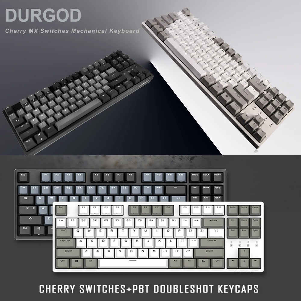 DURGOD 87-Key Mechanical Keyboard [Cherry MX Switches] NKRO Anti-ghosting Gaming Keyboard for Gamer/Typist/Office- QWERTY-Layout