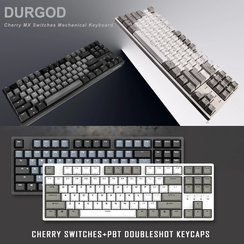 Механическая клавиатура DURGOD с 87 клавишами [переключатели Cherry MX] Игровая NKRO Anti ghosting для геймеров/Typist/Office QWERTY