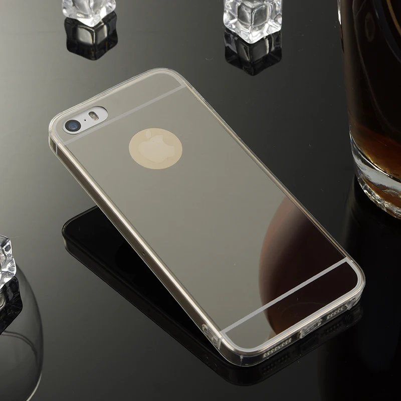Чехол для телефона из розового золота Apple iPhone 5 зеркальный чехол мягкая Задняя