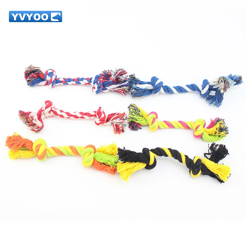 YVYOO Pet Dog Puppy хлопок жевательный Узел игрушка Прочный Плетеный костяной шнур 15 см