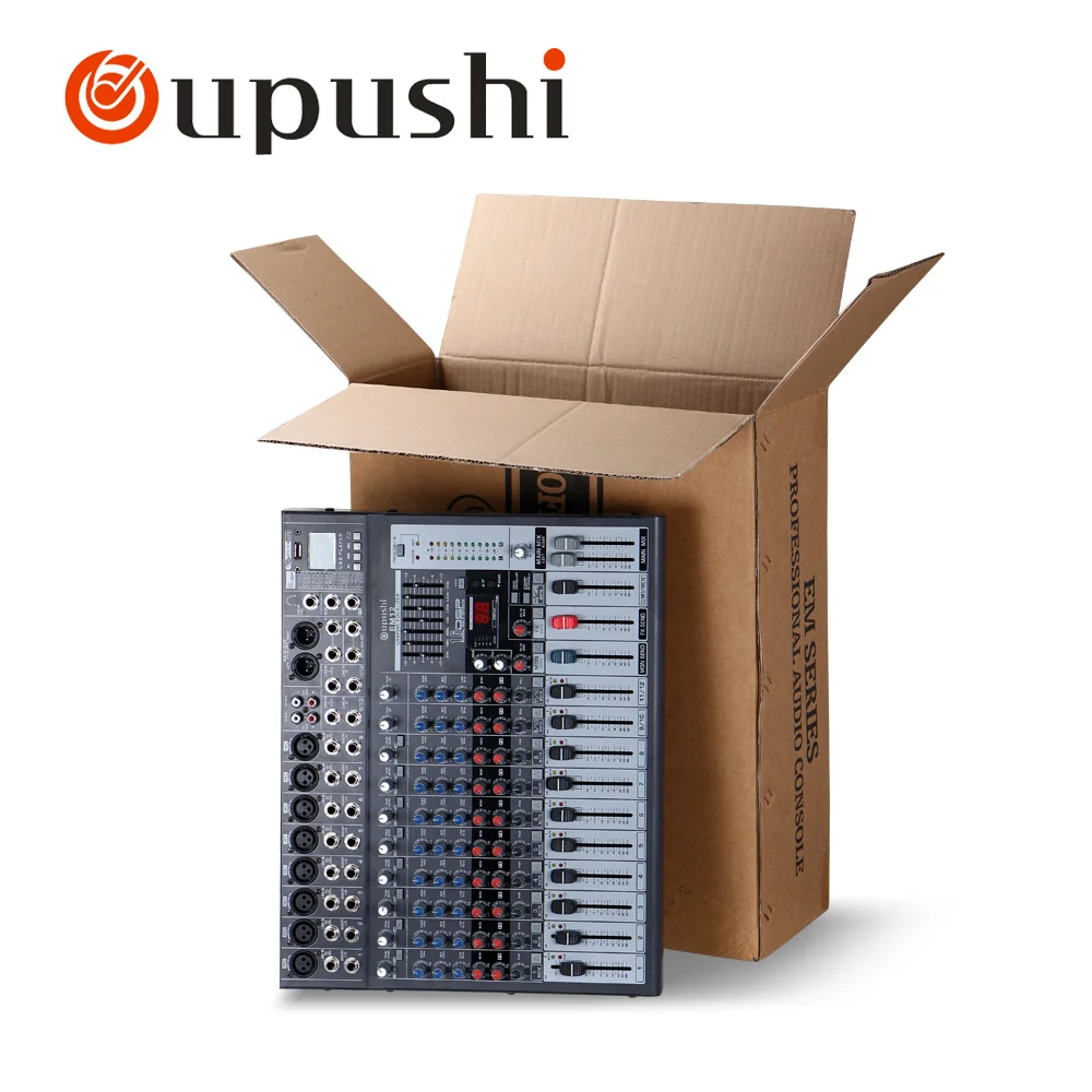 

OUPUSHI EM12 DJ mixer audio 12 channels sound mixer with echo