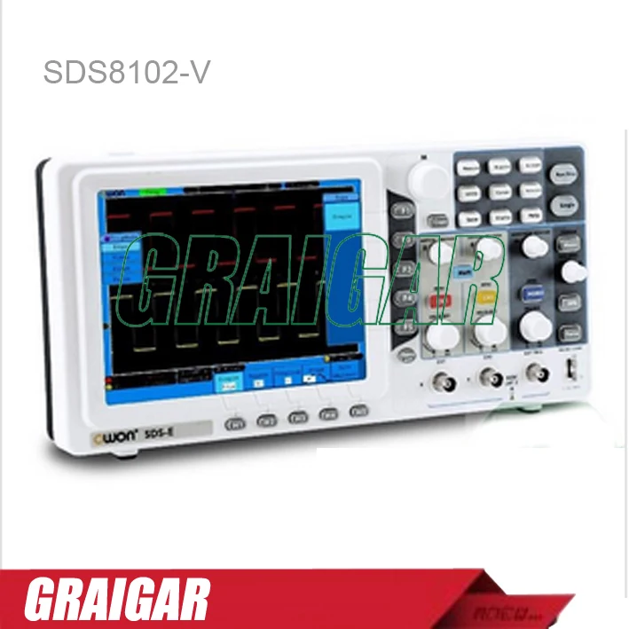 SDS8102V OWON 8 &quotЖК-дисплей Глубокая память Двойные каналы цифровой осциллограф 100