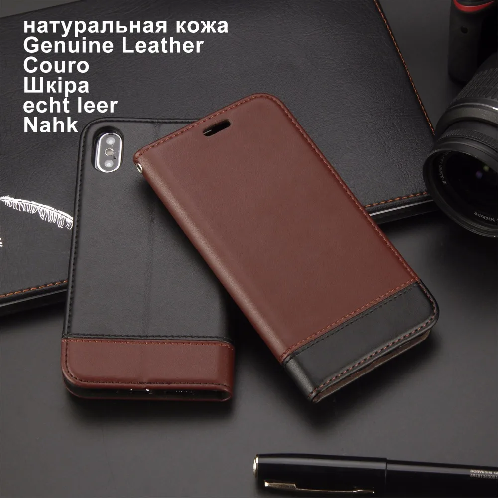 Роскошный модный флип-кейс из натуральной кожи чехол-кошелек для IPhone XS 5se 6 7 8 Plus X