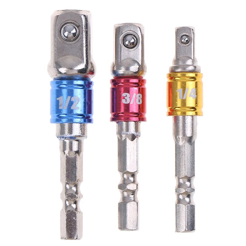 3 вида стилей 1/4 &quot3/8&quot 1/2 &quotгнездо адаптера привода шестигранный хвостовик