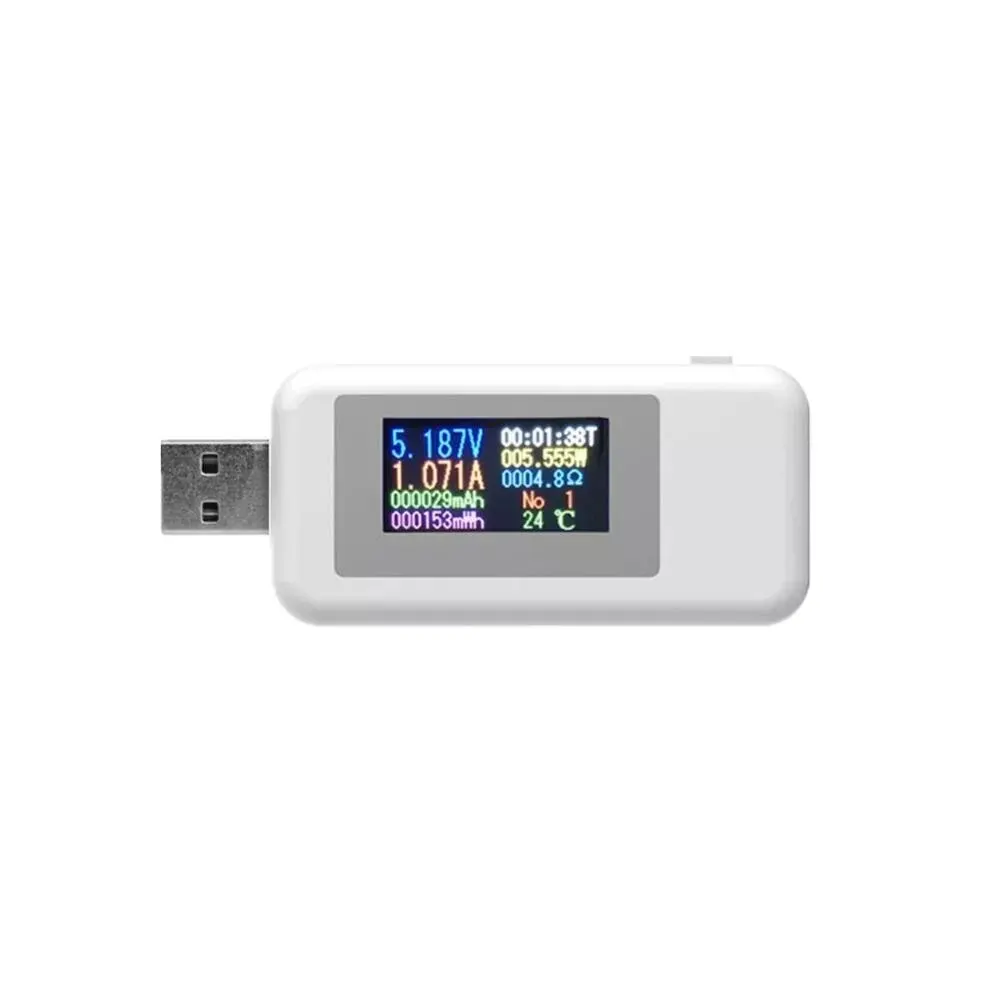 Цифровой вольтметр Амперметр Usb тестер термометр 10 в 1 измеритель мощности таймер
