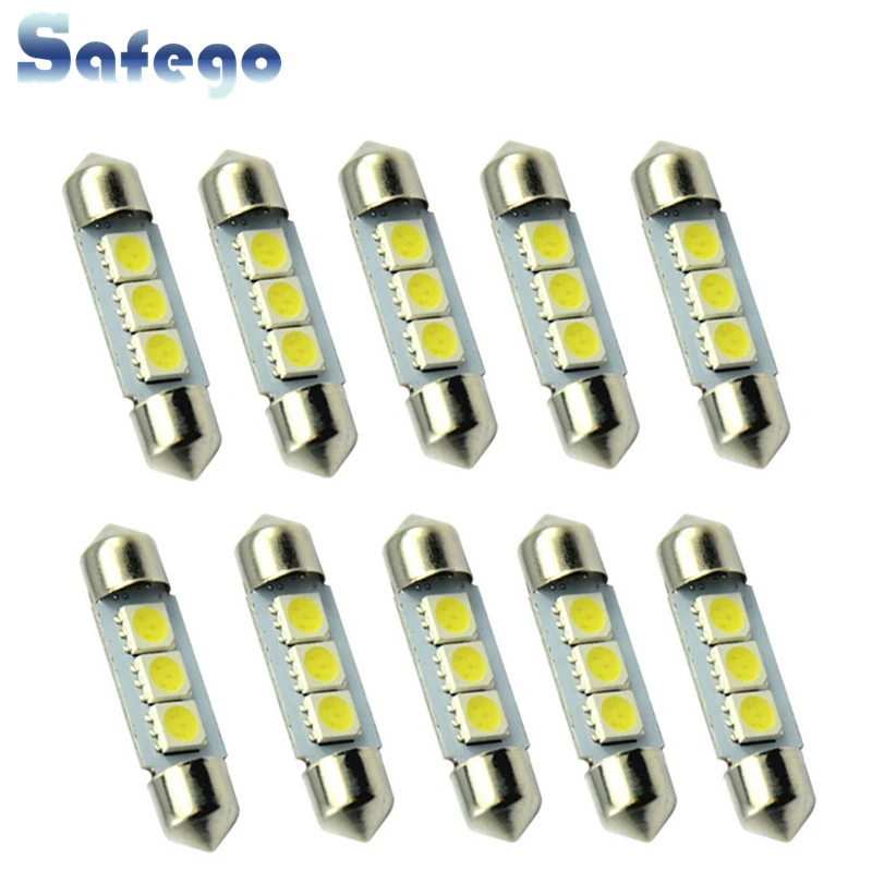 Safego C5W LED 39 мм 3 SMD 5050 Автомобильный номерной знак свет Автомобильная гирлянда для