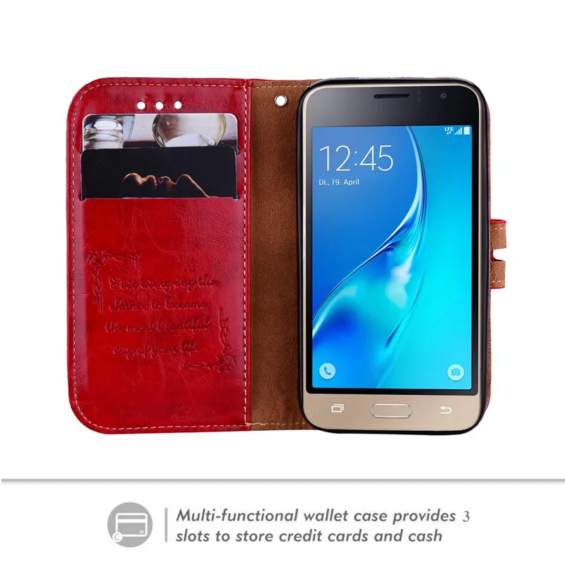 Чехол-книжка для Samsung Galaxy j1 2016 чехлы-бумажники чехлы телефонов J1 кожаный чехол 6