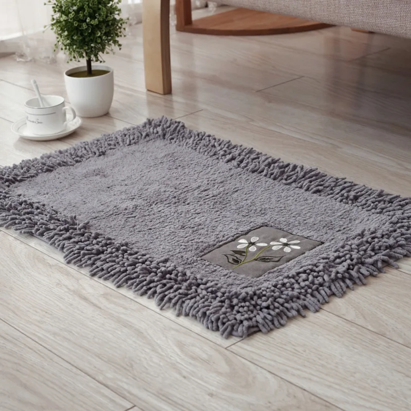 Синель прямоугольные коврики для ванной комнаты, Противоскользящие коврики для кухни, дома, спальни, ванной комнаты, напольные двери из мягкого тонкого волокна, пушистый коврик