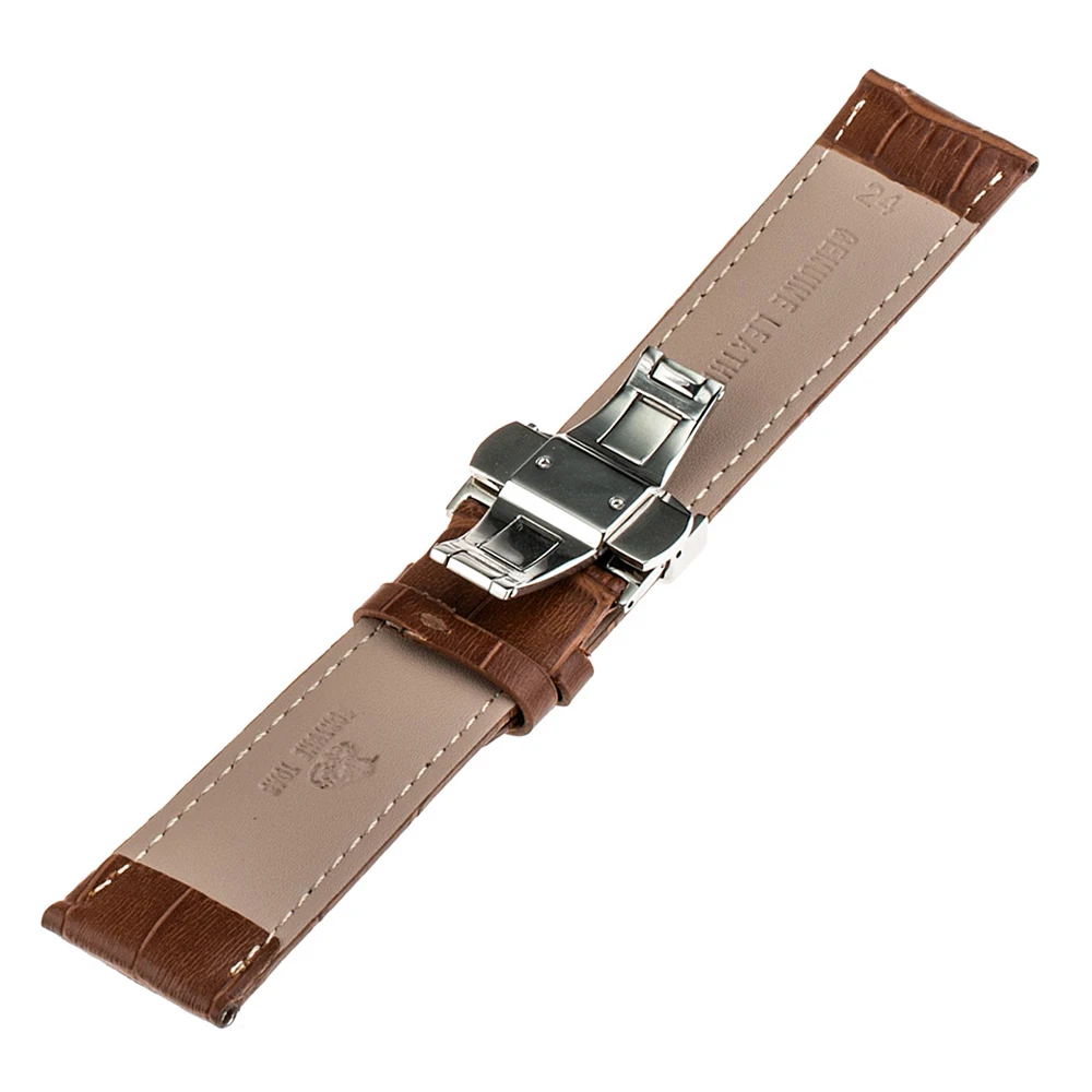 Ремешок из натуральной кожи для наручных часов браслет с пряжкой бабочкой