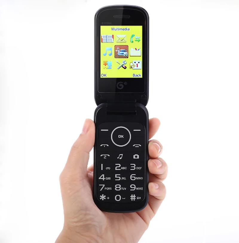 2016 недорогой 2 5 дюймовый 2G GSM Мобильный флип телефон для пожилых людей