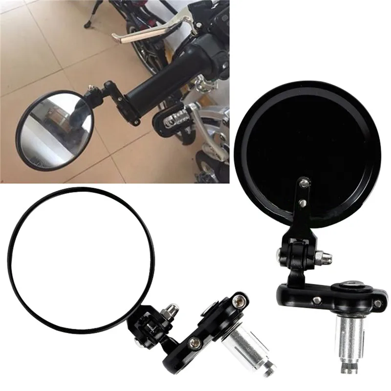 Wisengear мотоцикл 7/8 &quotРучка Бар Конец стороны заднего Зеркала Кафе Racer Bobber Clubman для