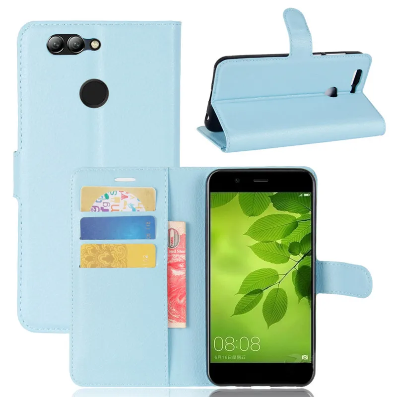 

For Huawei Nova 2 Flip Case Wallet Leather Cover for Huawei Nova 2 Coque Funda Stand Phone Cases TPU Inner Shell Card Holders