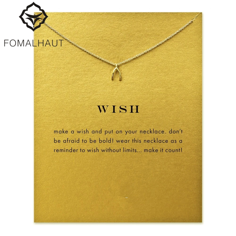 Ожерелье Wishbone с подвеской желание ожерелье цепочка до ключиц эффектное женское