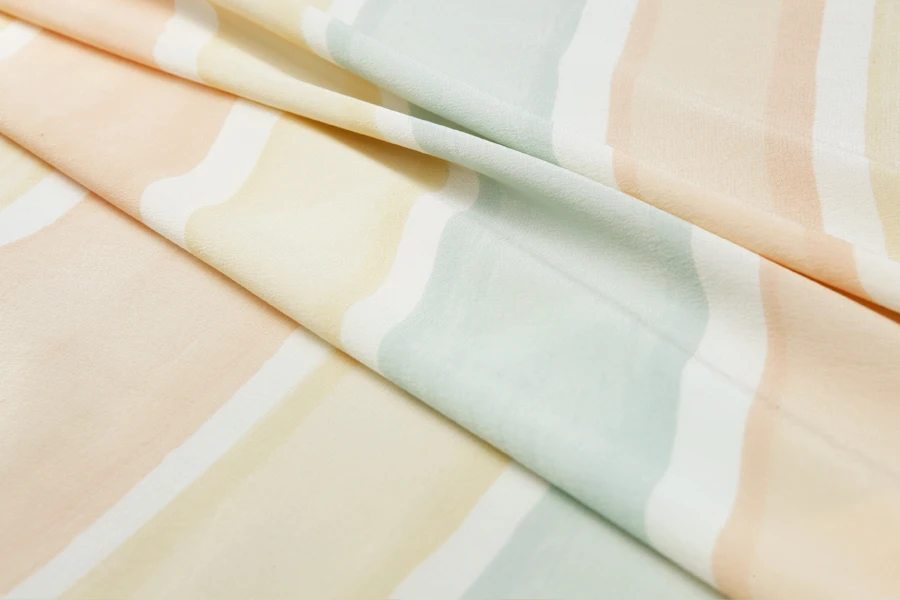 Шелковая ткань тутового шелкопряда-светло-кремовая розовая желтая синяя в