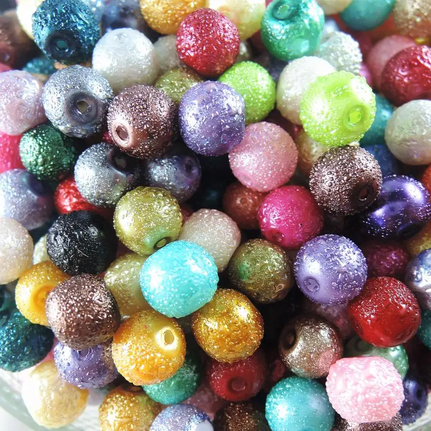 2017 8 мм 200 шт. разноцветные складчатые стеклянные бусины для изготовления