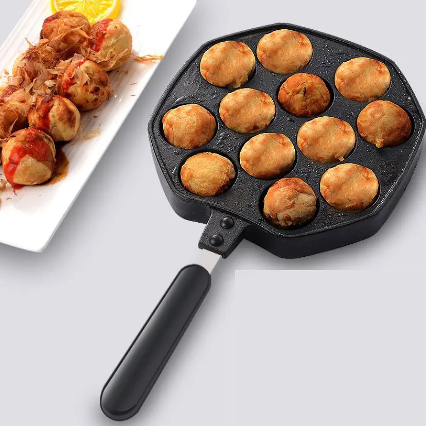 12 отверстий алюминиевый сплав Takoyaki сковорода устройство для приготовления такояки 18 отверстий Chibi Maruko машина для выпечки формы форма для выпечки Осьминог машина для выпечки