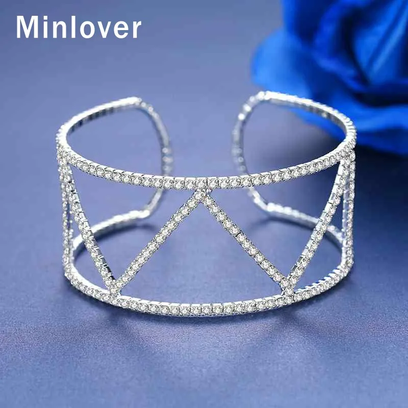 Minlover модные Кристальные геометрические браслеты для женщин Простые невесты