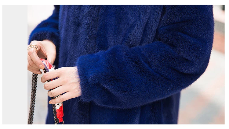 Mink Fur Velvet Jacket Real Fur Coat Double-faced Female Elegant Winter Coat Women Hooded Tops Long Coats Women Tops ZT262