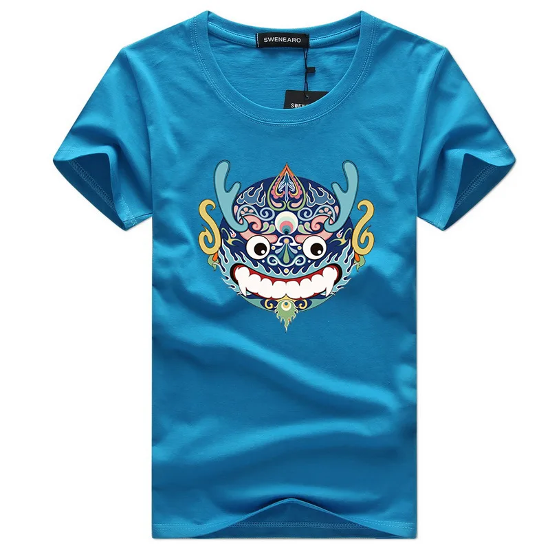 SWENEARO wholesale 2021 New Black High quality printing Kirin men T-shirt fashion brand clothing summer cotton t shirts | Мужская одежда