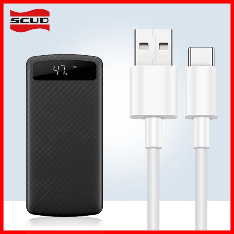 Scud внешний аккумулятор 10000 мАч + 2 м USB кабель со светодиодным цифровым дисплеем