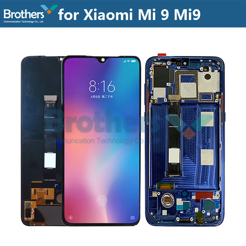 ЖК экран для Xiaomi Mi 9 Mi9 дисплей Xiaomi9 с рамкой или без сенсорный дигитайзером в сборе