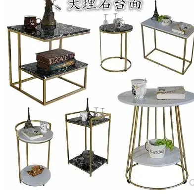 Скандинавский Маленький журнальный столик мраморный Диванный боковой для