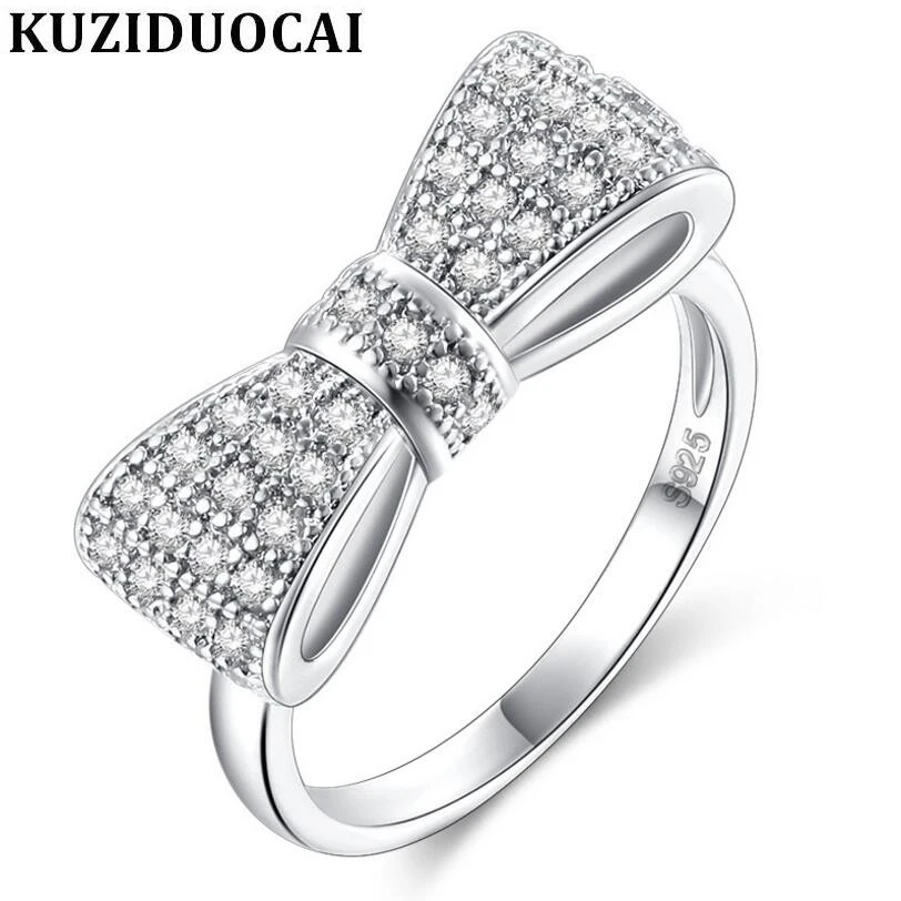 Kuziduocai новые модные ювелирные изделия из нержавеющей стали с цирконием и бантом