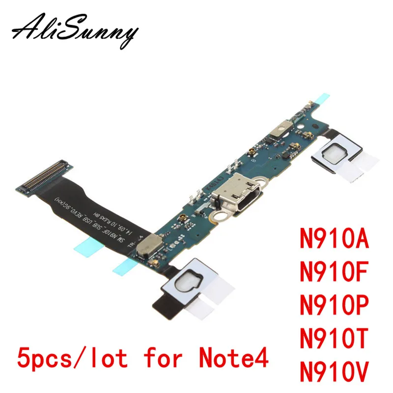Гибкий кабель зарядного порта AliSunny 5 шт. для SamSung Note4 N910A N910F N910P N910T N910V USB док разъем