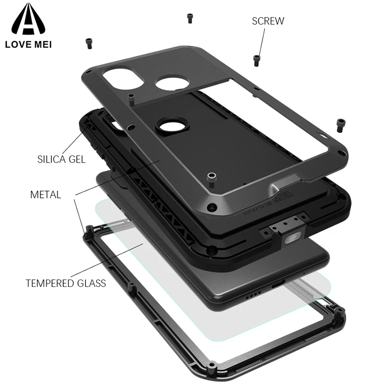 Love Mei Metal Case For Xiaomi Mi Mix 2S 2 Full Body Shockproof Phone Cover Rugged Armor Anti-Fall | Мобильные телефоны и