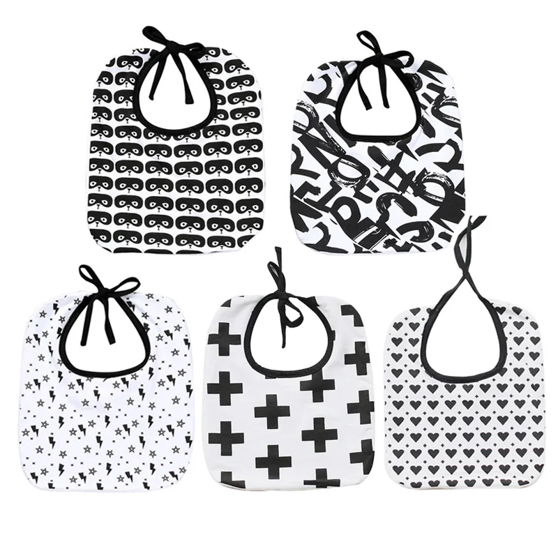 Детский хлопковый нагрудник Слюнявчик с геометрическим