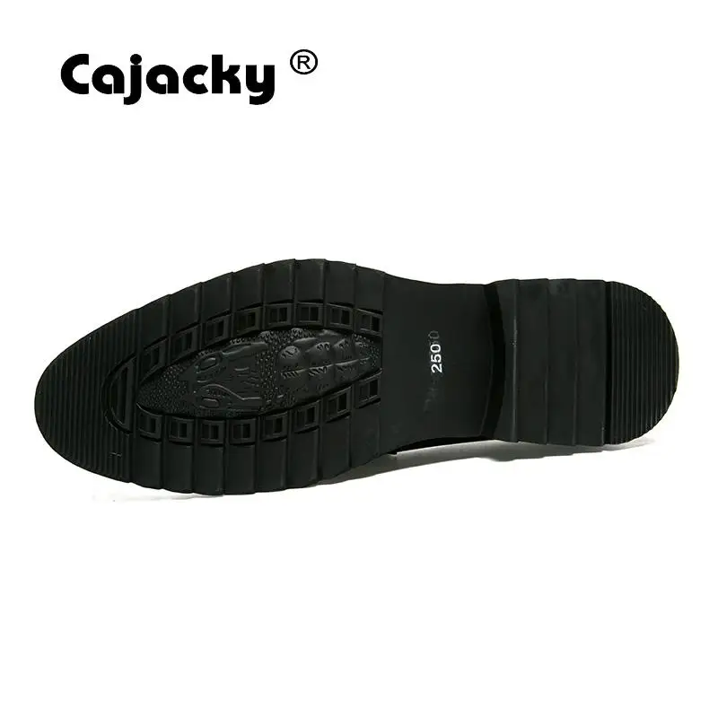 Cajacky/кожаные лоферы с блестками Мужские модельные туфли на высоком каблуке