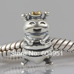 1 шт./лот Стерлинговое Серебро 925 Европейская королева пчела с золотой короной