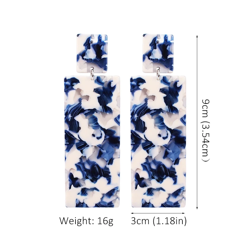 MANILAI Акриловые Длинные серьги из искусственной кожи с геометрическим ацетатным