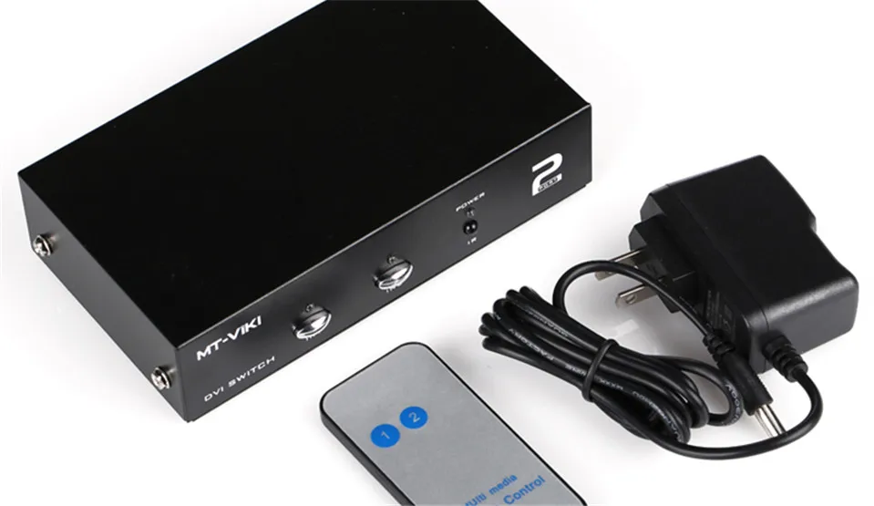 SmileMango MT VIKI 2 Port переключатель DVI Box в 1 out IR Remote Control PC Video Select Support port 2048*1536 DV201