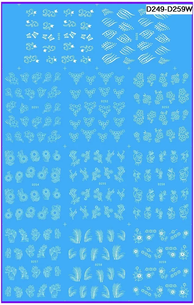 11 упаковок/партия наклейки для ногтей|stickers water|water decalsnail art white flower |