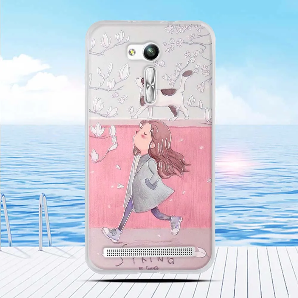 Чехол для Asus Zenfone Go ZB552KL мультяшный 3D рельефный чехол с цветочным принтом задняя