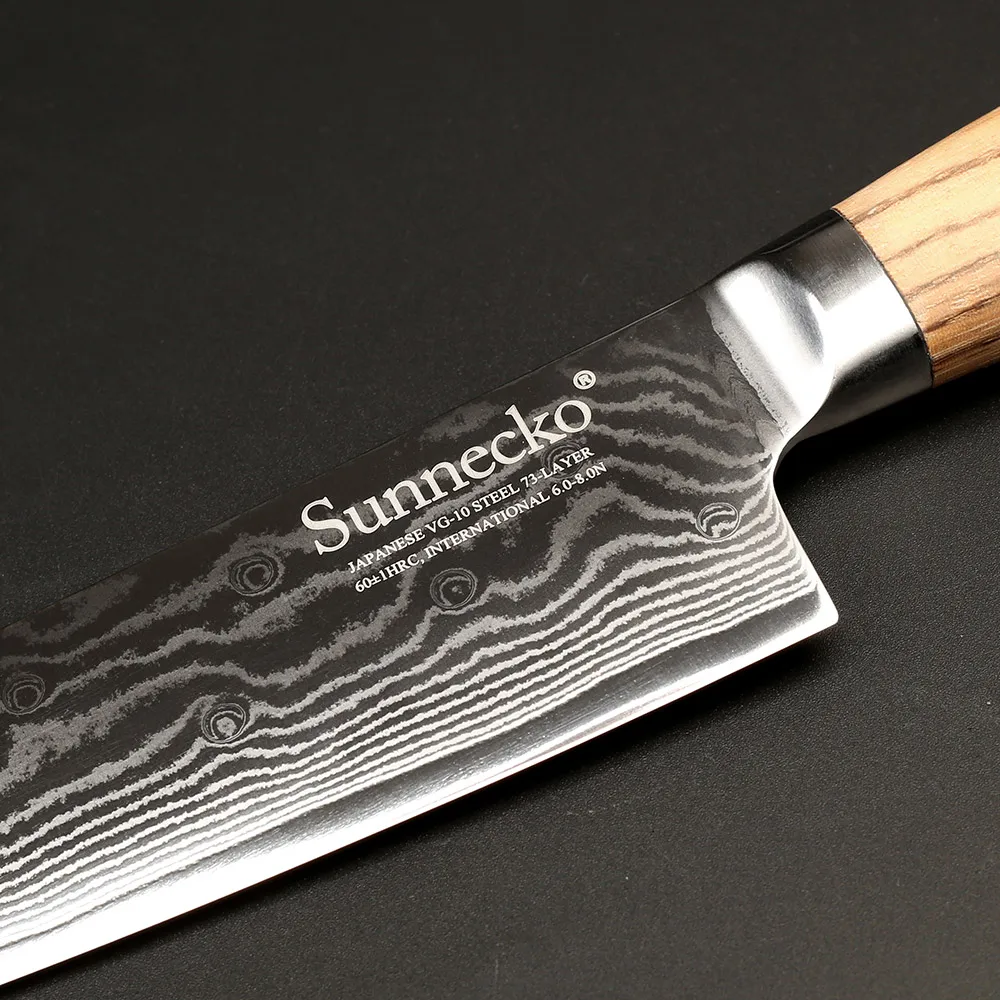 SUNNECKO 8 &quotшеф повар Ножи 73 слоев Дамаск Сталь острое лезвие оригинальная