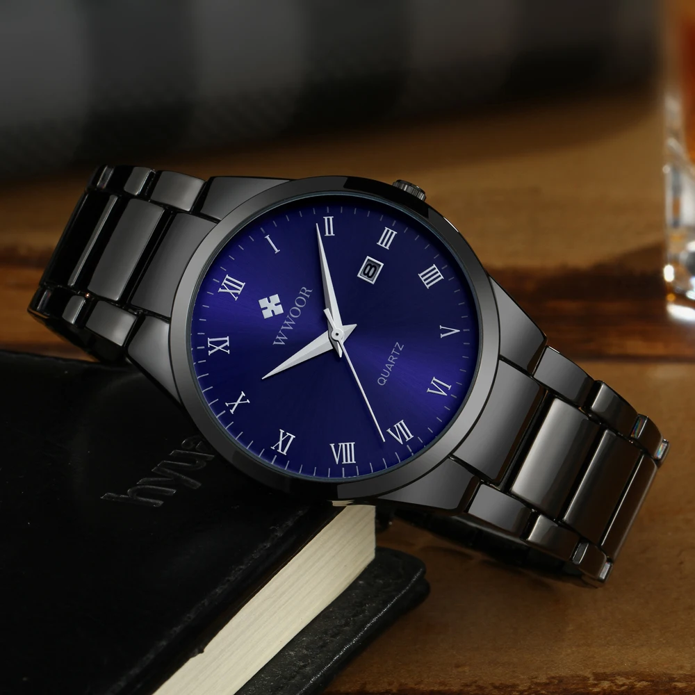 Часы наручные WWOOR Мужские кварцевые роскошные Брендовые спортивные