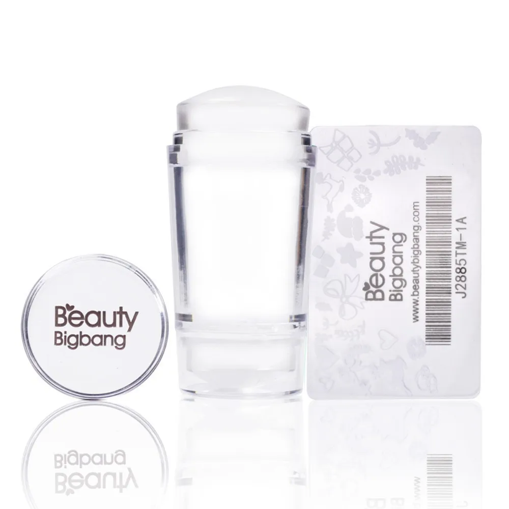 Прозрачный BeautyBigBang силиконовый Стэмпер для ногтей двойная головка прозрачный желе маникюр Дизайн ногтей штамповка Trasnsparent гвоздь штамп - Цвет: Прозрачный