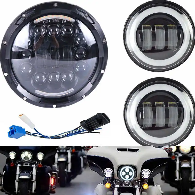 Белый halo двигателя 90 W 7 ''светодиодные фары с 30 w 4 5 со светодиодной подсветкой