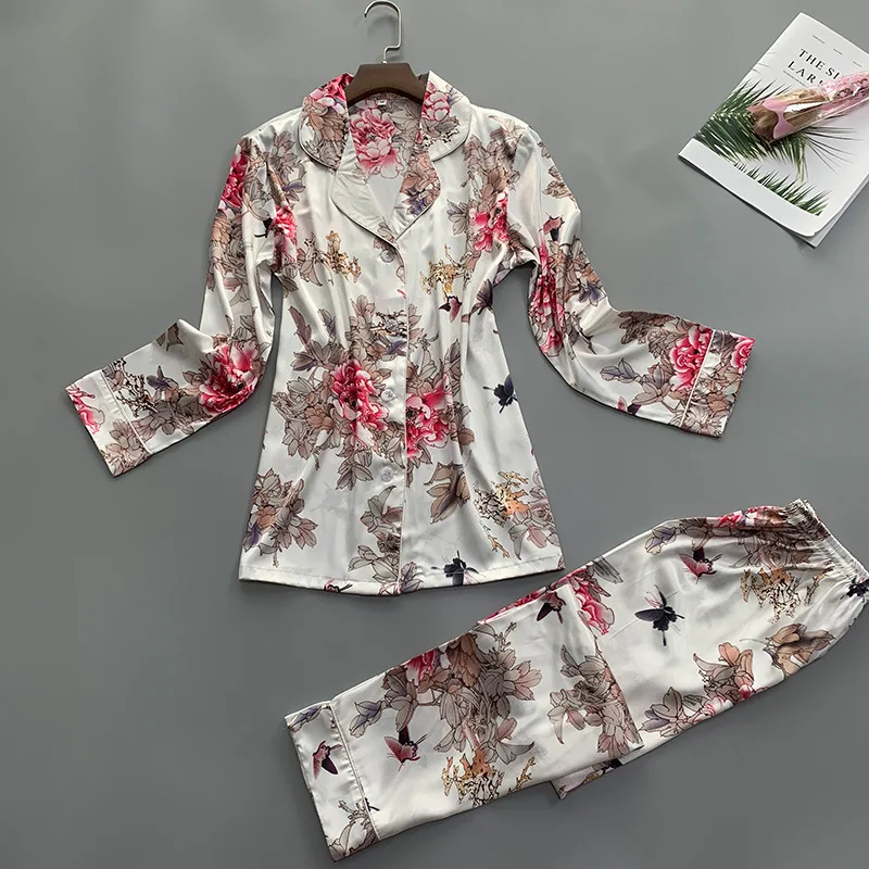 Сексуальный летний женский халат из 2 предметов банный рубашка длинные штаны