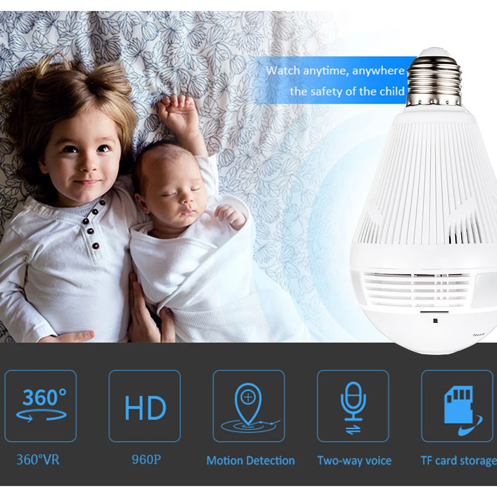 SECTEC светодиодный светильник 960P Беспроводная панорамная Домашняя безопасность